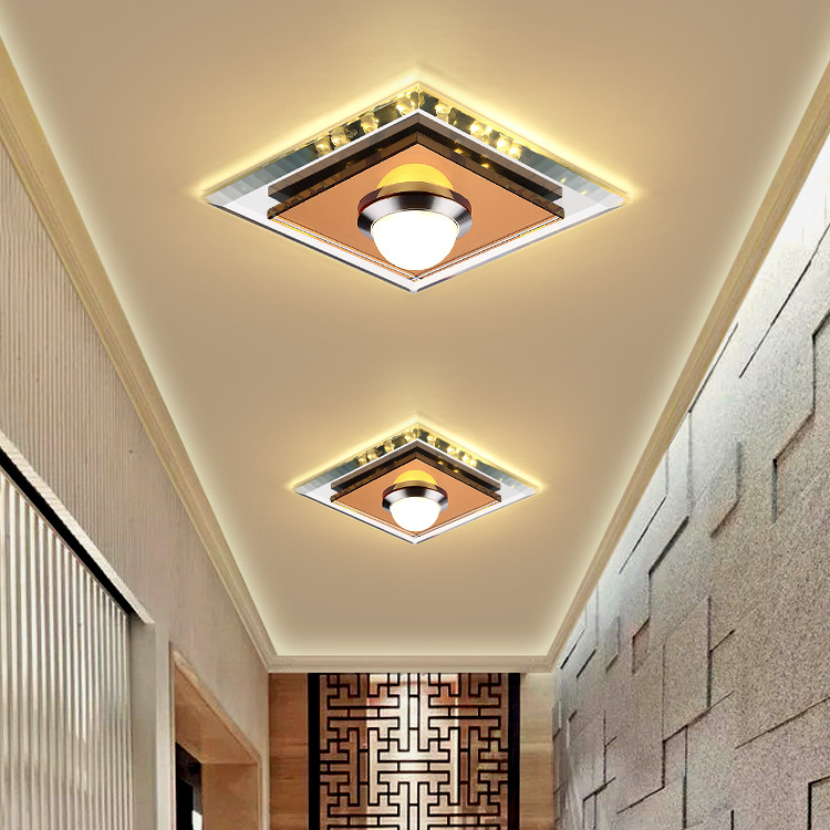 轻奢过道灯走廊灯入户灯嵌入式现代简约玄关灯中式水晶走道廊道灯