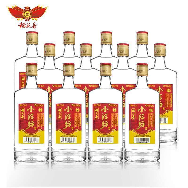 稻花香白酒45度小酒坊光瓶500ml整箱12瓶自饮实惠装
