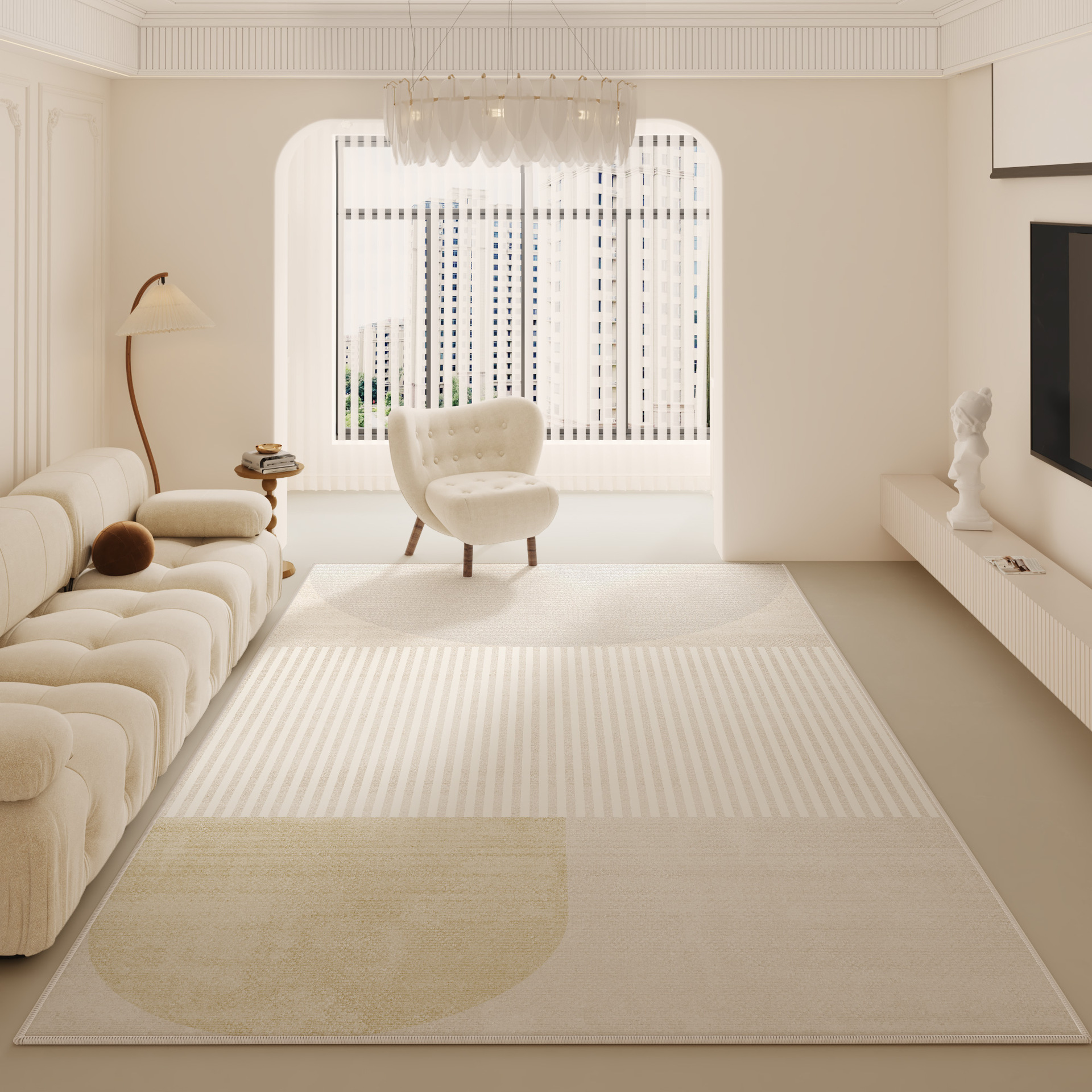 简约侘寂风高级水晶绒家用地毯氛围感装饰客厅沙发茶几卧室床边毯
