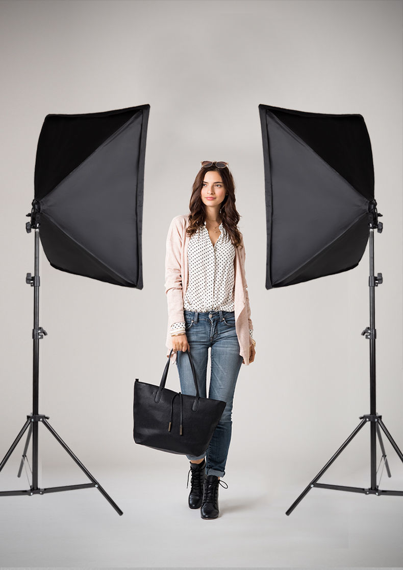 直播补光灯柔光箱led直播小型拍摄灯落地打光灯美颜灯摄影棚器材