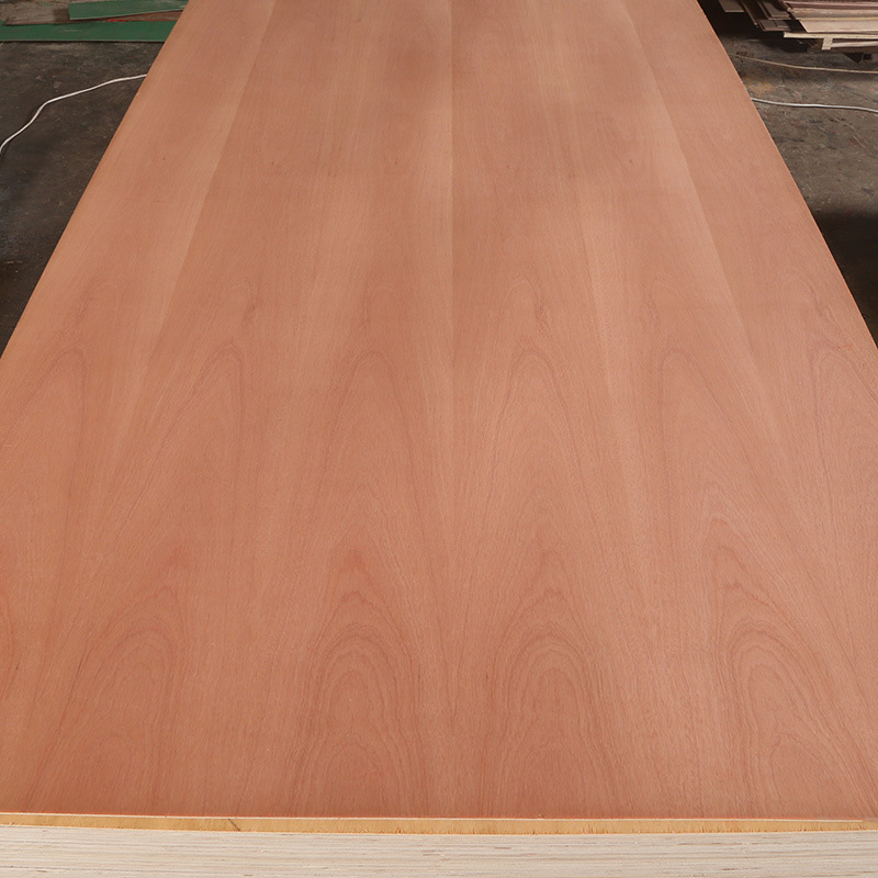 家装天然木皮沙比利贴面板3.6mm柳桉基板aaa装修木板材