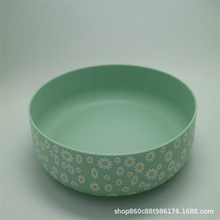 绿色批发塑料碗套装碎花碗套装安全环保材料可降解塑料碗