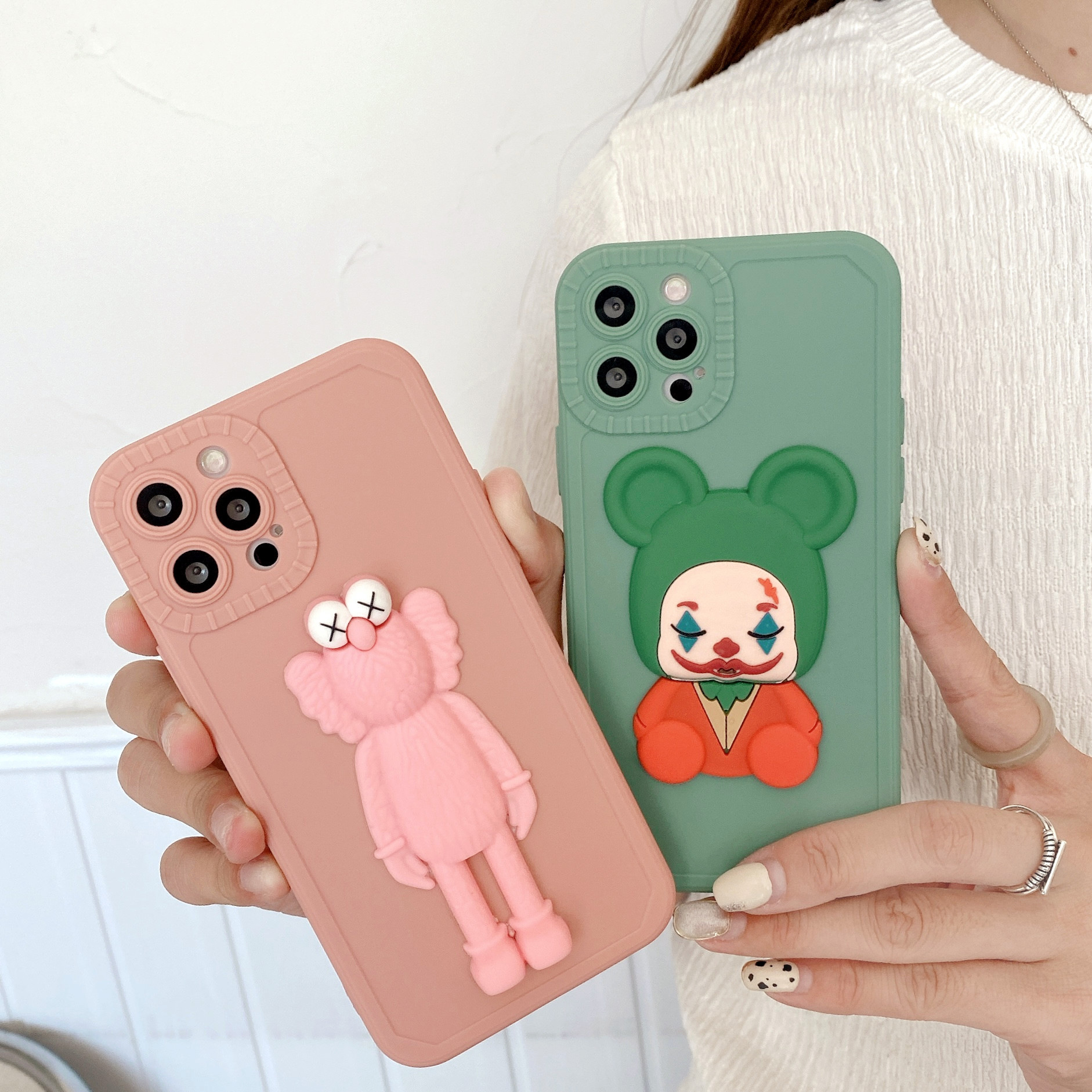 潮牌卡通立体苹果12promax手机壳适用新款iphone13镜头全包女11/x
