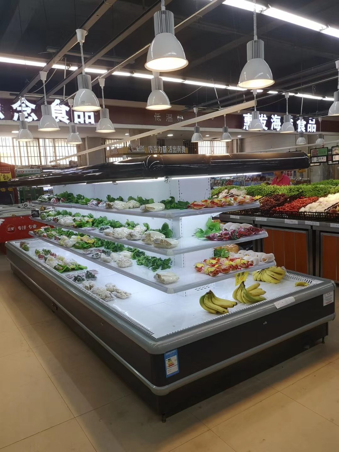 超市直角环岛柜内拐外拐u型柜生鲜超市水果保鲜柜未来雪冷柜