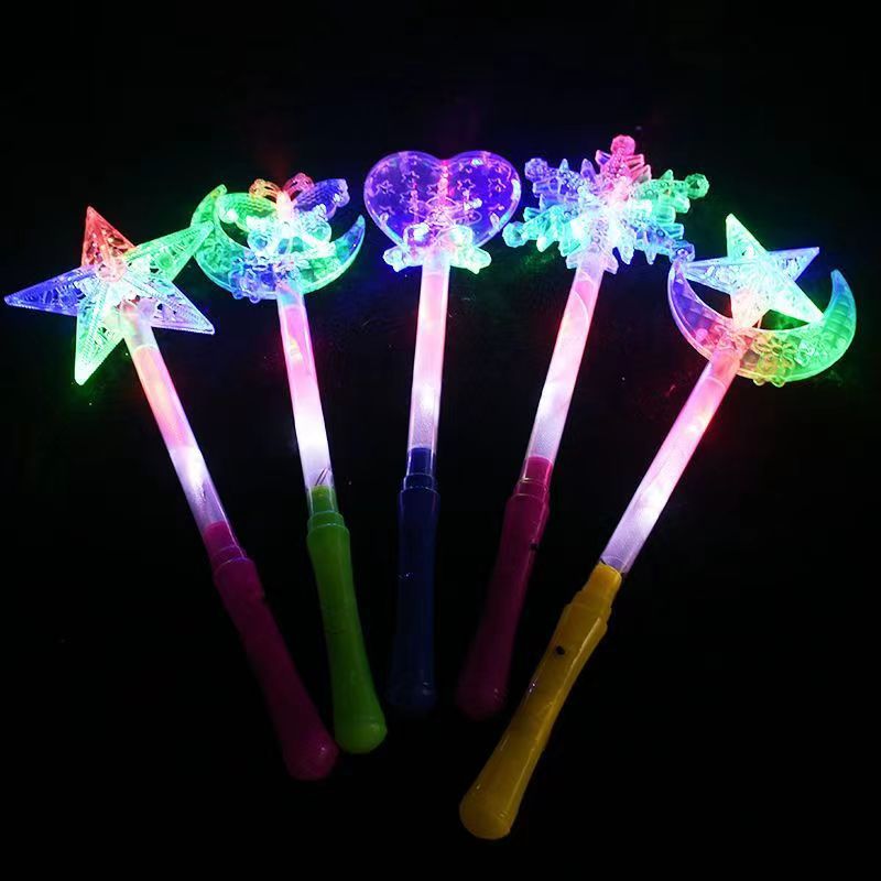 New Cutie Moon Rod Magic Wand Led Snowflake Glow Stick Glow Stick Love Children Stall Toys Hot Sale