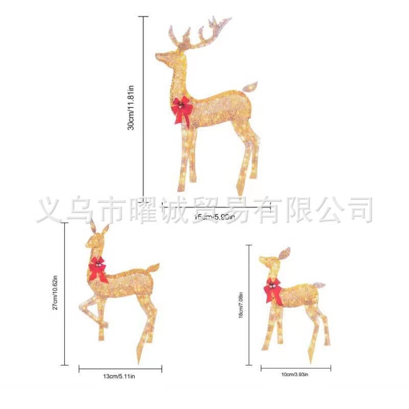 Christmas Deer Outdoor Decoration Christmas Reindeer LED Light Decoration Front Yard Garden Lawn Yard Christmas Decoration