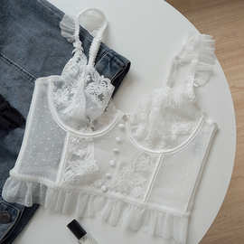 鱼骨胸衣内搭薄款蕾丝性感内衣法式吊带内衣防外扩洛丽塔文胸
