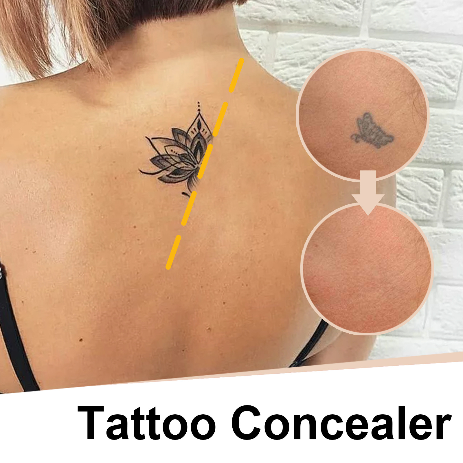 Eelhoe Tattoo Concealer Waterproof Brightening Cover Tattoo Scar Birthmark Scar Invisible Two-Color Concealer