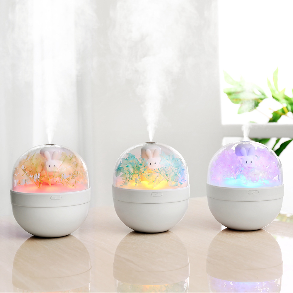 Cute Pet Sweetheart Rabbit Diy Humidifier Usb Mini Home Air Cleaner Preserved Fresh Flower Handmade Flower Arrangement Gift