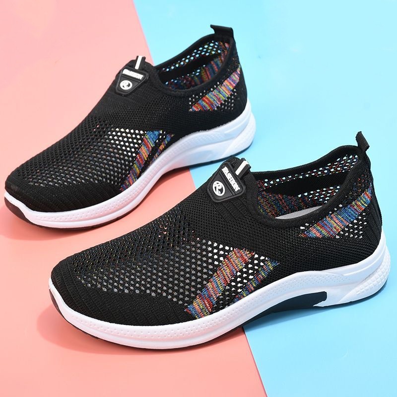 Women's Shoes 2023 Summer New Slip-on Versatile Casual Women's Pumps Flying Woven Breathable Sneaker Women's Shoes