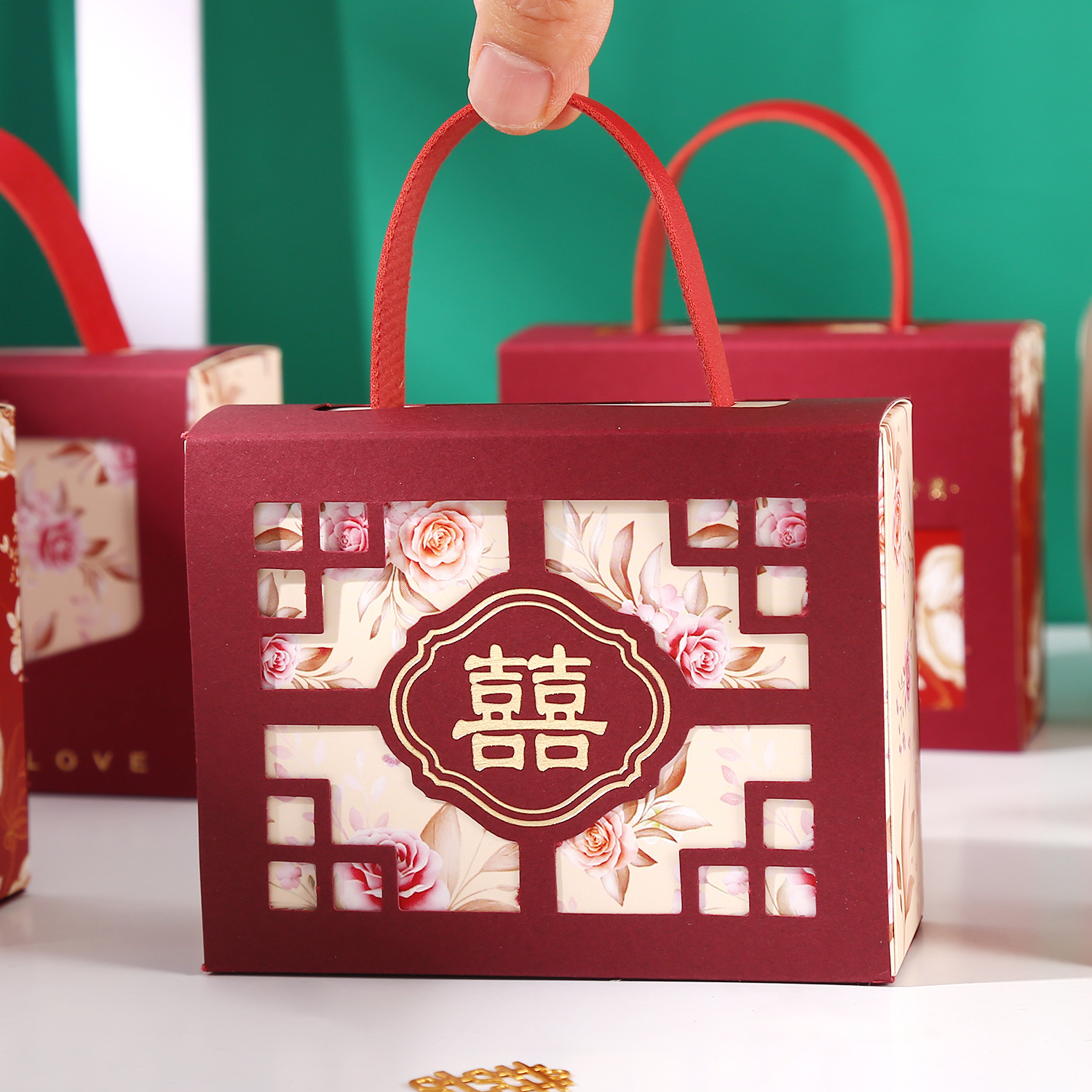 新中式结婚喜糖盒婚宴伴手礼包装盒婚礼糖果盒子纸盒宾客回礼糖盒