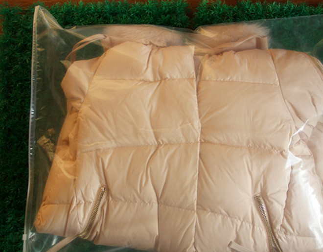 厂家批发服装拉链封口袋 pe透明空白包装服饰羽绒服塑料袋批发