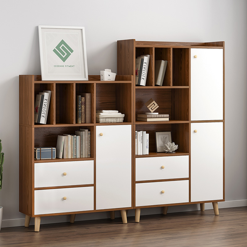 北欧书架落地置物架多功能小型书柜简约家用学生卧室省空间收纳柜