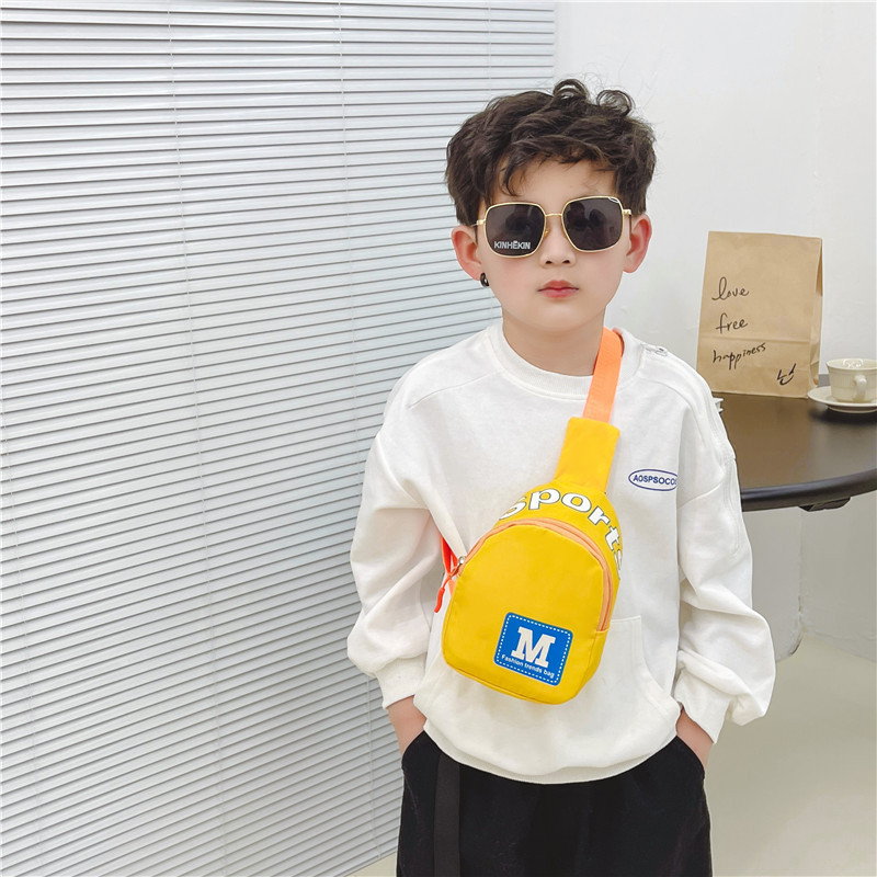 New Children's Chest Bag Wholesale Korean Style M Letter Printing Boy Bag Kindergarten Printable Logo Baby Travel Bag