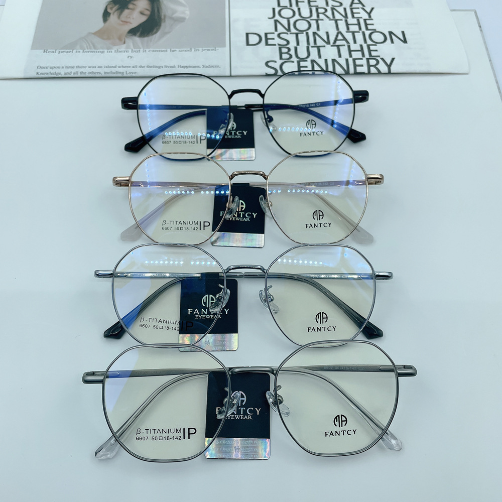 范特西复古风镜框纯钛眼镜架超轻素颜平光镜近视眼镜成品镜架处理
