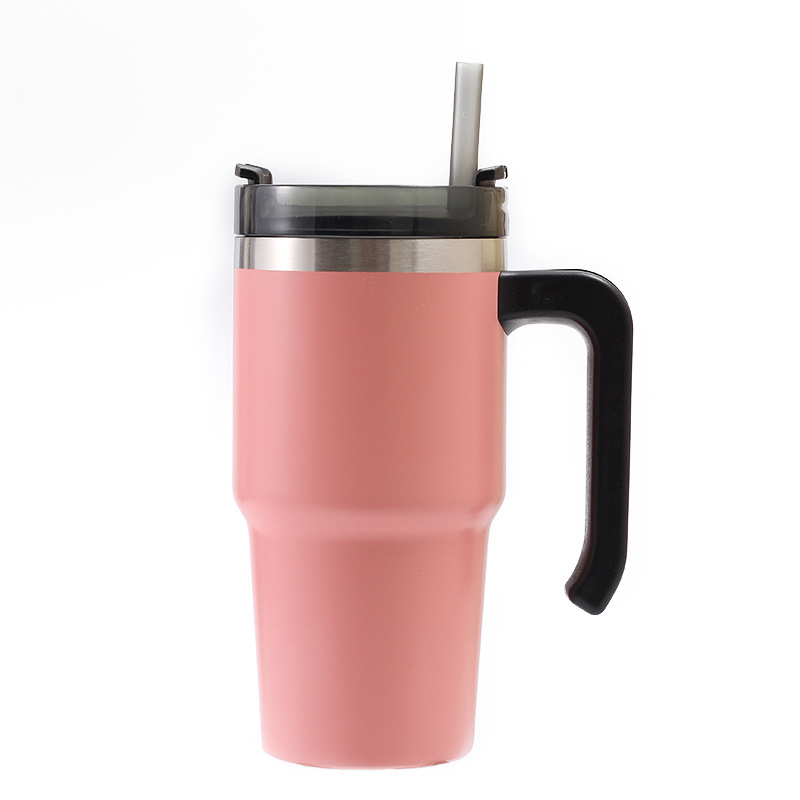 Cross-Border Direct Supply 30Oz Stainless Steel Car Cup 304 Stainless Steel Vacuum Cup Car Handle Ice Cream Cup