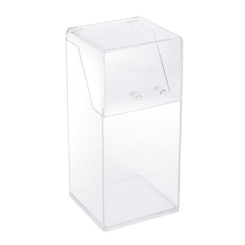 Transparent Simple Acrylic Square Pen Holder Student Desktop Finishing Storage Box with Lid Makeup Brush Storage Bucket