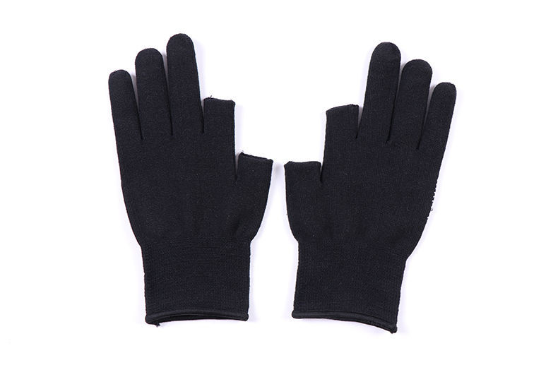 棉手套防滑薄款透气黑色半指男女露二指头骑行开车运动春秋冬夏天