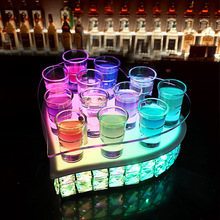发光亚克力杯架酒吧鸡尾酒架子LED创意水晶子弹杯架KTV斗酒杯架子