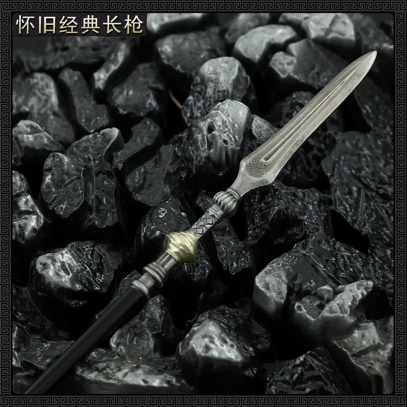 三国金属冷兵器赵云豪龙胆长枪关羽张飞合金模型小号武器摆件玩具