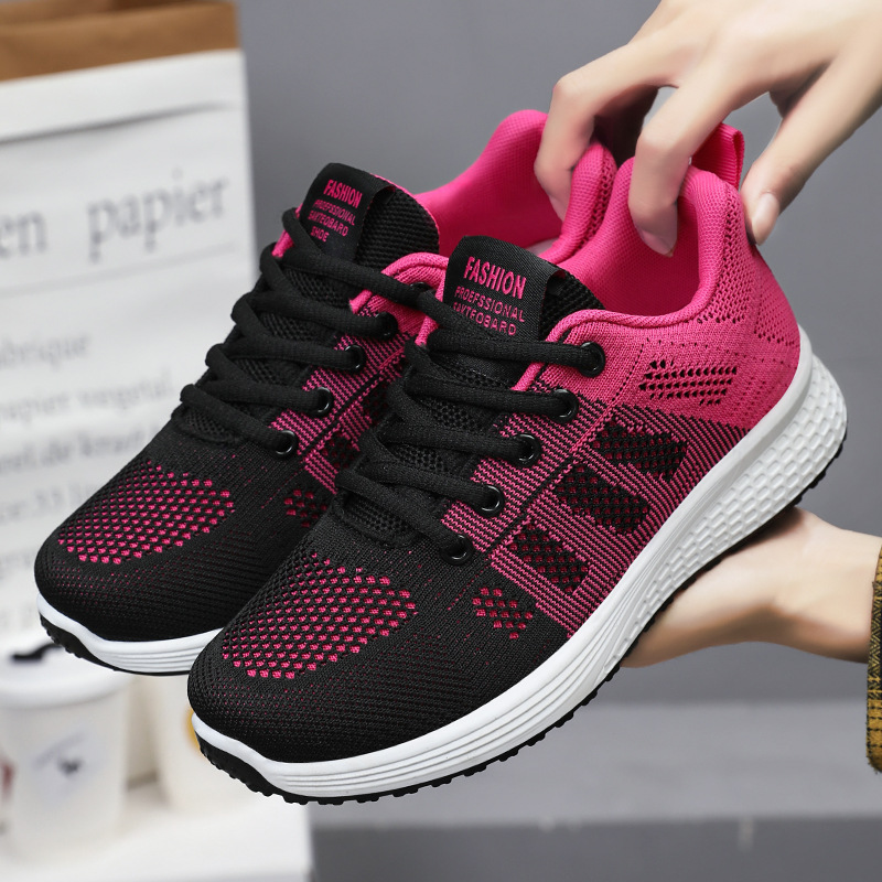 Women's Running Shoes 2023 Autumn New Wish Cross-Border Wholesale Pumps Casual Breathable Comfortable Fly-Knit Sneakers