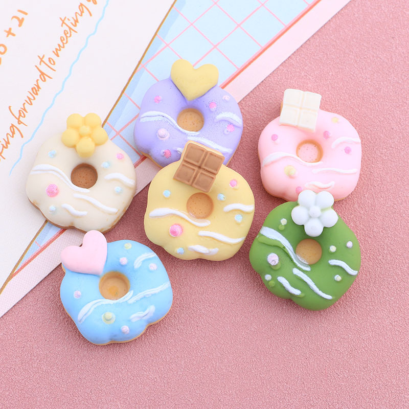 Candy Toy Donut DIY Homemade Resin Accessories Doll House Decoration Storage Box Stationery Box Barrettes Hairband Jewelry