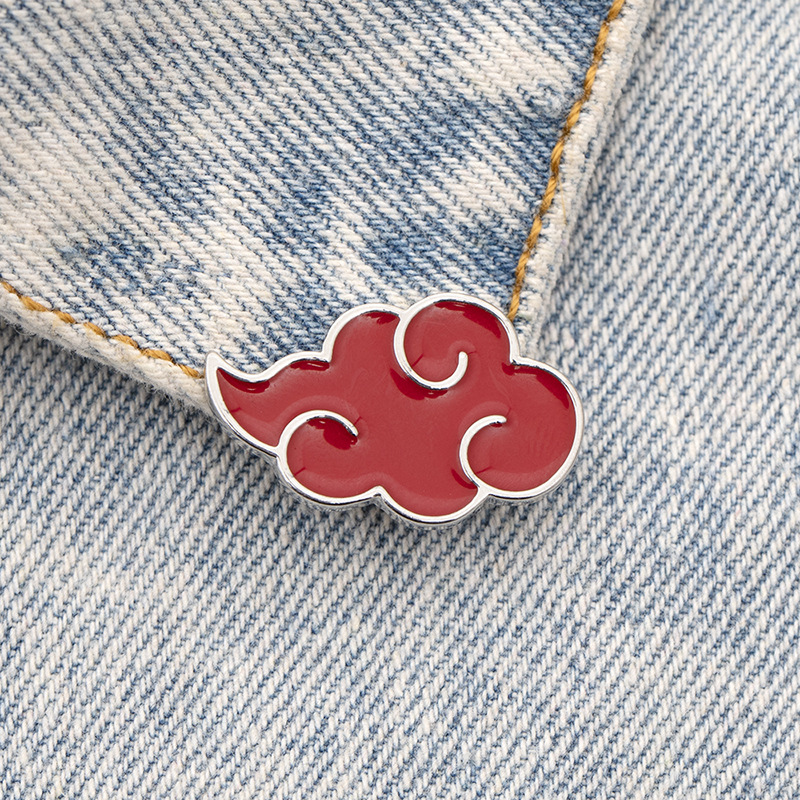 速卖通wish新品动漫周边火影忍者晓组织红云叛忍火影标志胸针徽章