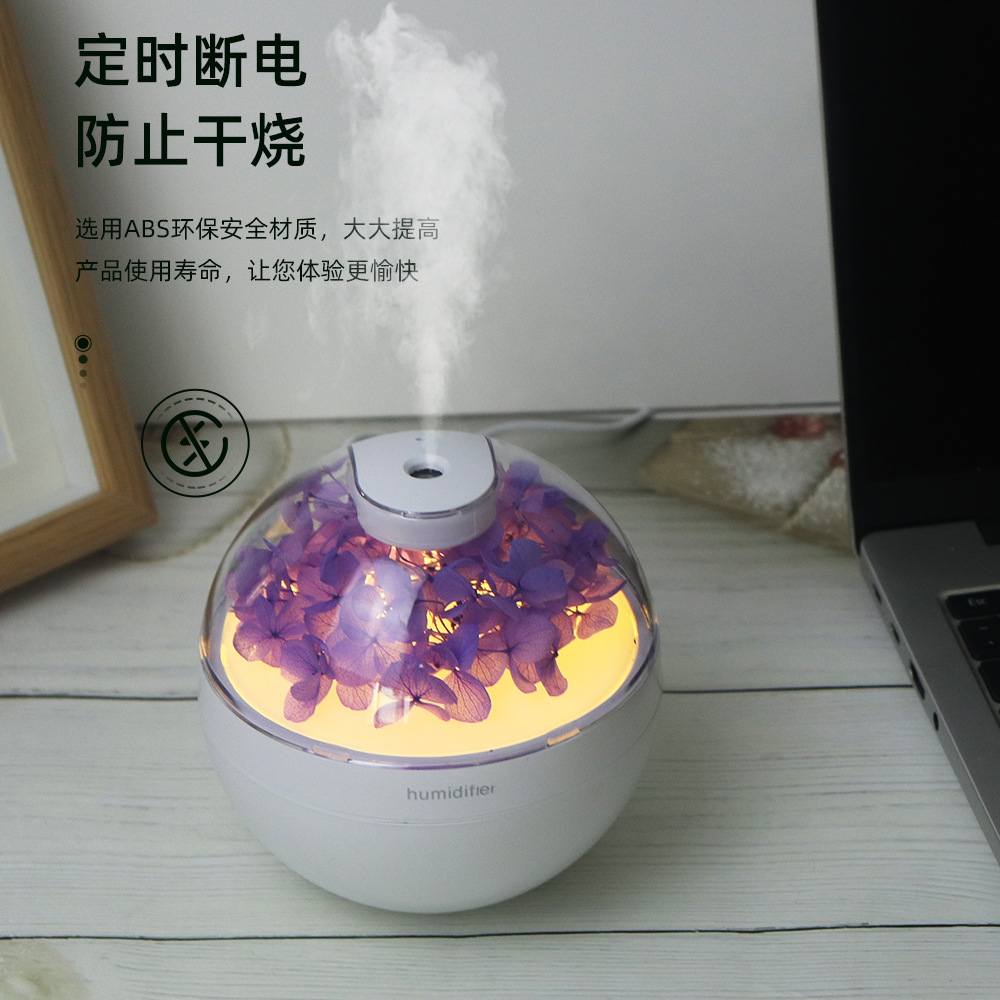 New Yongsheng Flower Humidifier Creative Home Fog Hydrating Desktop Night Light Mute Air Humidifier Cross-Border