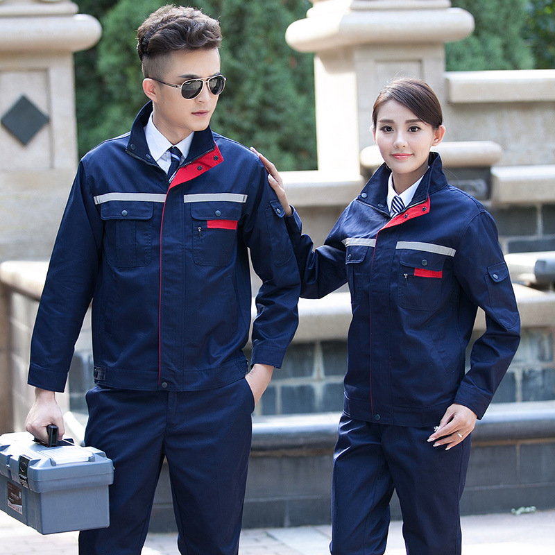 Long-Sleeved Overall Suit Men's Wear-Resistant Overalls Spring and Autumn Factory Workshop Workers Auto Repair Labor Protection Clothing Coat Thickened Wholesale