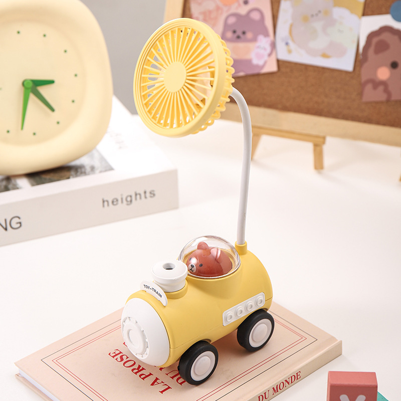 Cute Pet Small Train Desktop Mini Little Fan Usb Cute Ornaments Portable Usb Wind Small Electric Fan