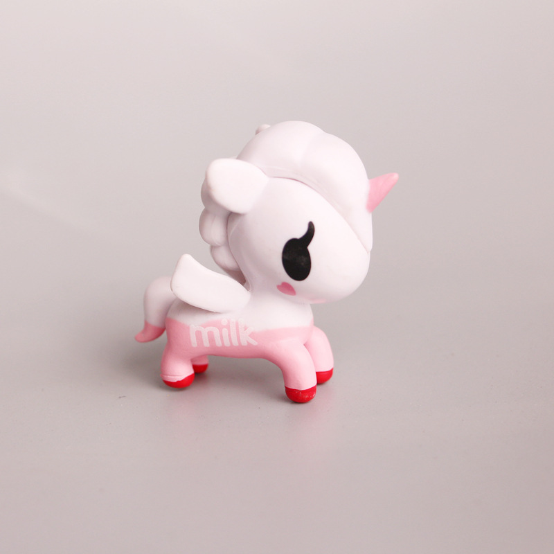 潮流情侣彩虹马独角兽盲盒公仔小马可爱摆件