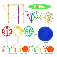 跨境儿童各种吹泡泡玩具户外活动泡泡秀七彩泡泡工具24件套装批发