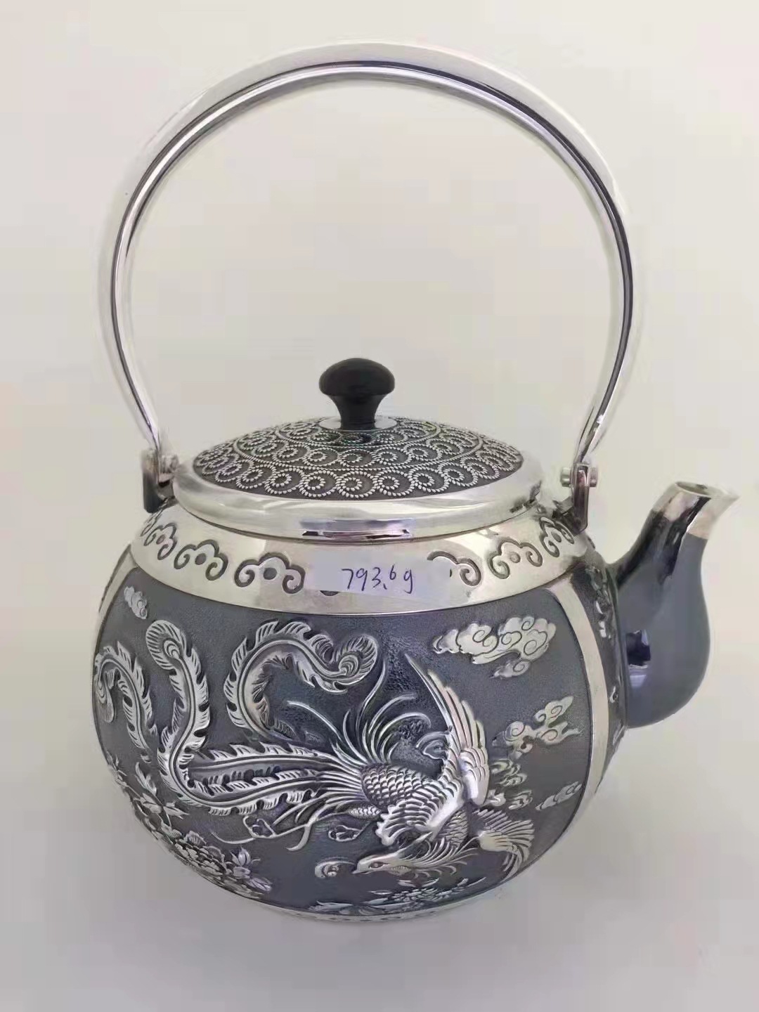 银壶银壶纯银烧水壶纯银日本茶壶纯银茶具999千足银烧水壶