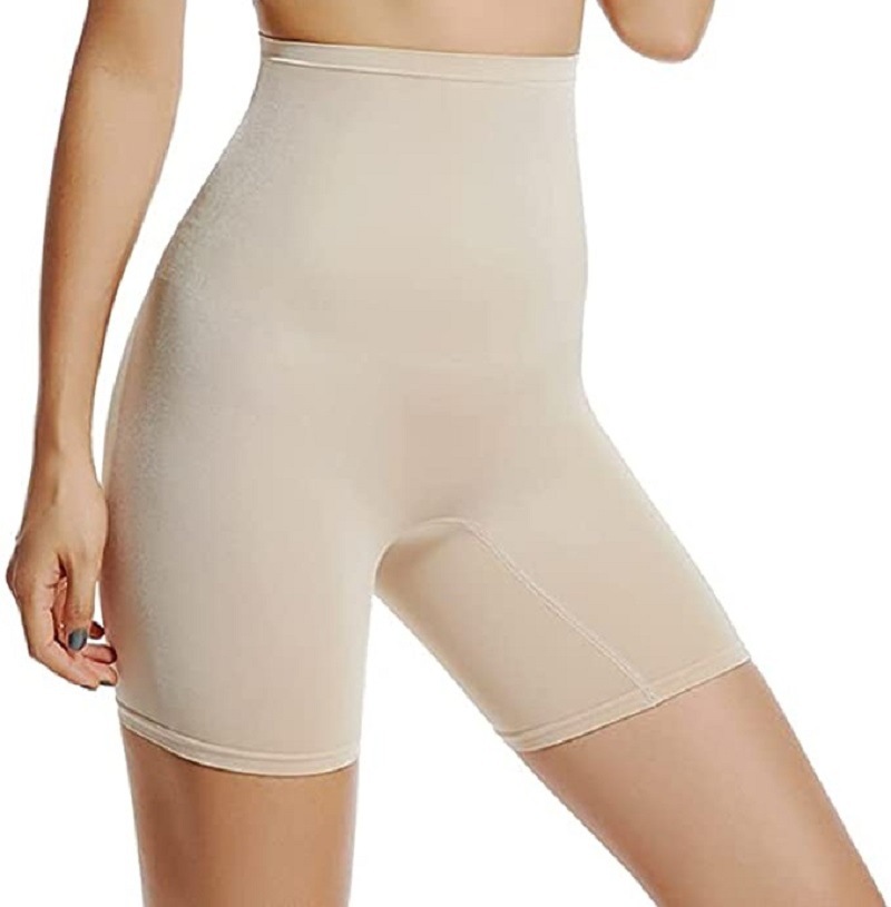 Cross-Border Supply Light Pressure Seamless Bright Silk Postpartum Body Shaping Pants High Waist Body Shaping 3 Points Thigh anti-Scratch Pants