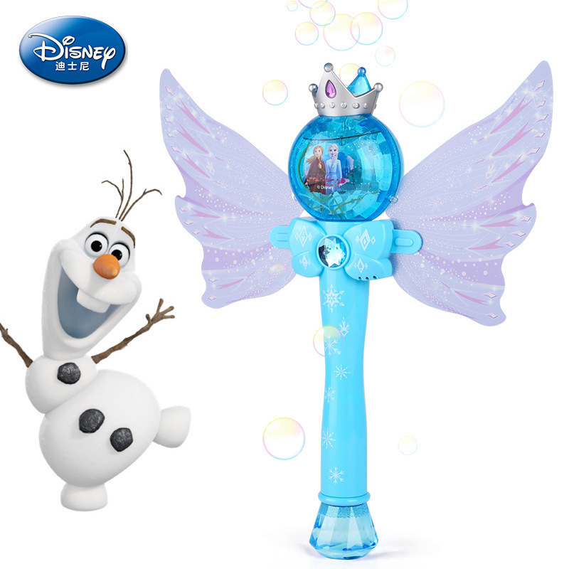 Disney Genuine Magic Bubble Wand Ice and Snow Bubble Wand Toy Light Music Disney Girl Gift Cross-Border
