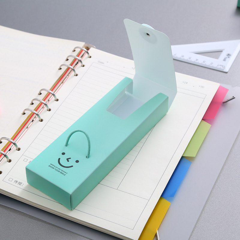 Creative Smiley Face Stationery Box Children Elementary School Students Retractable Buckle Pencil Case Cute Cartoon Candy Color Plastic Pencil Case