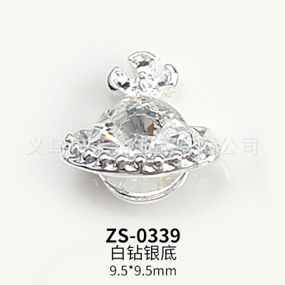 Manicure Cross-Border New Xiemei Alloy Color Diamond Soil Planet Cup Planet Flat Ornament Zs0339