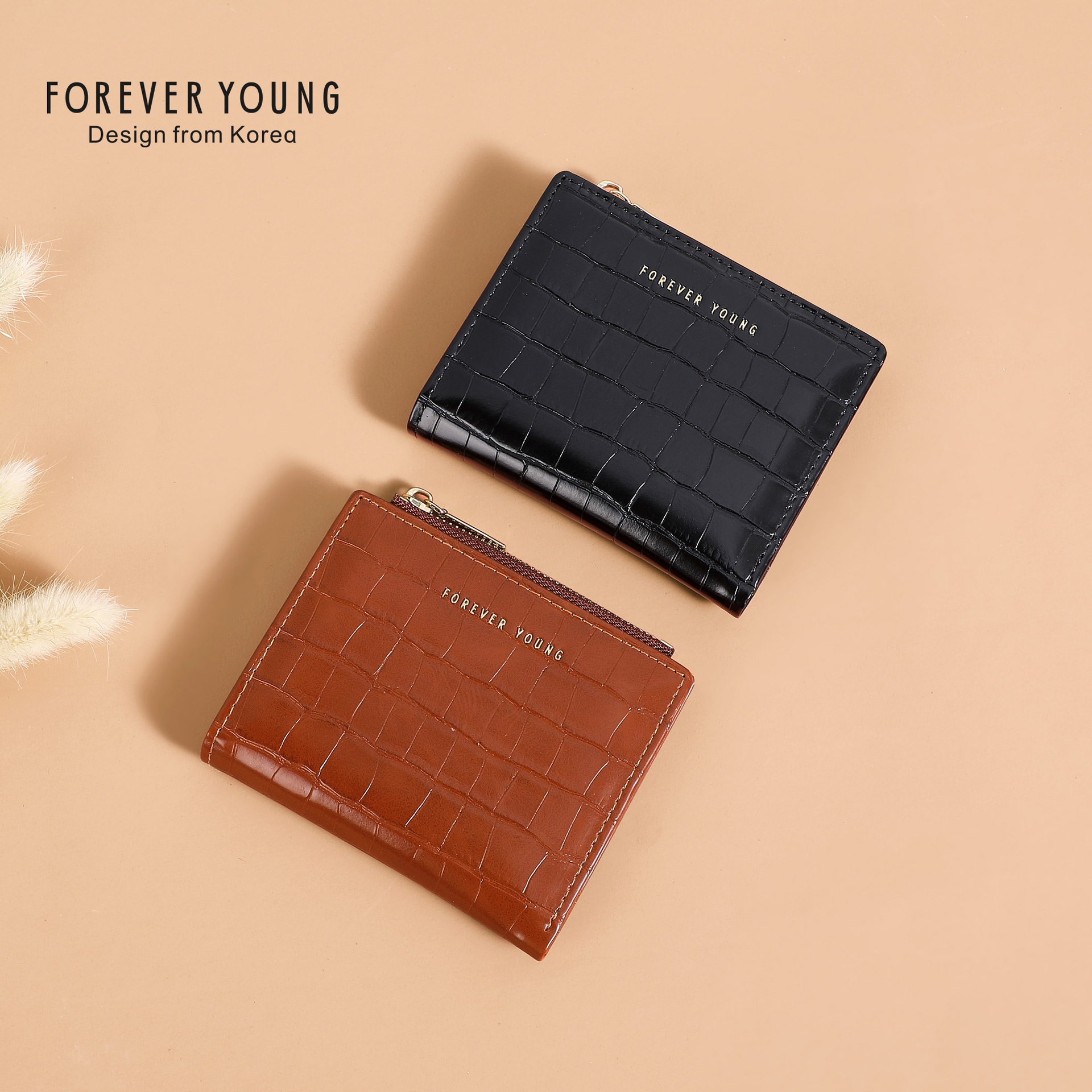 Forever Young Bag Wallet Women's Short Coin Purse Niche Women Bag Wholesale Simple Ultra-Thin Card Holder