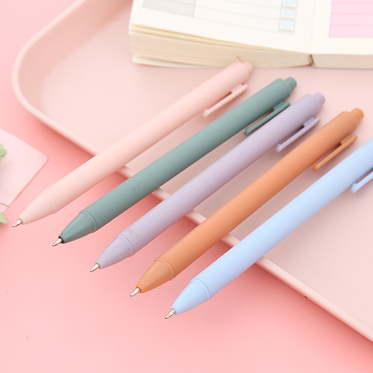 Morandi Press Gel Pen Macaron Student Press Ball Pen Office Stationery Bounce Signature Pen Wholesale