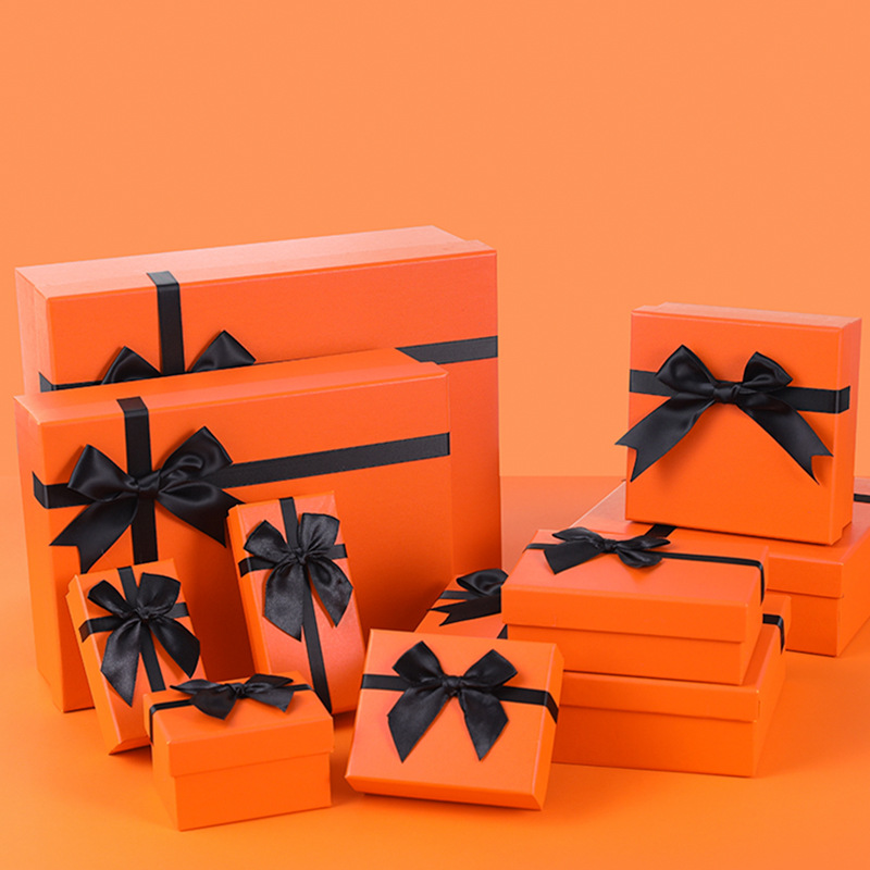 橙意满满精美礼品包装盒现货批发送男生日女朋友伴手礼物盒空盒子