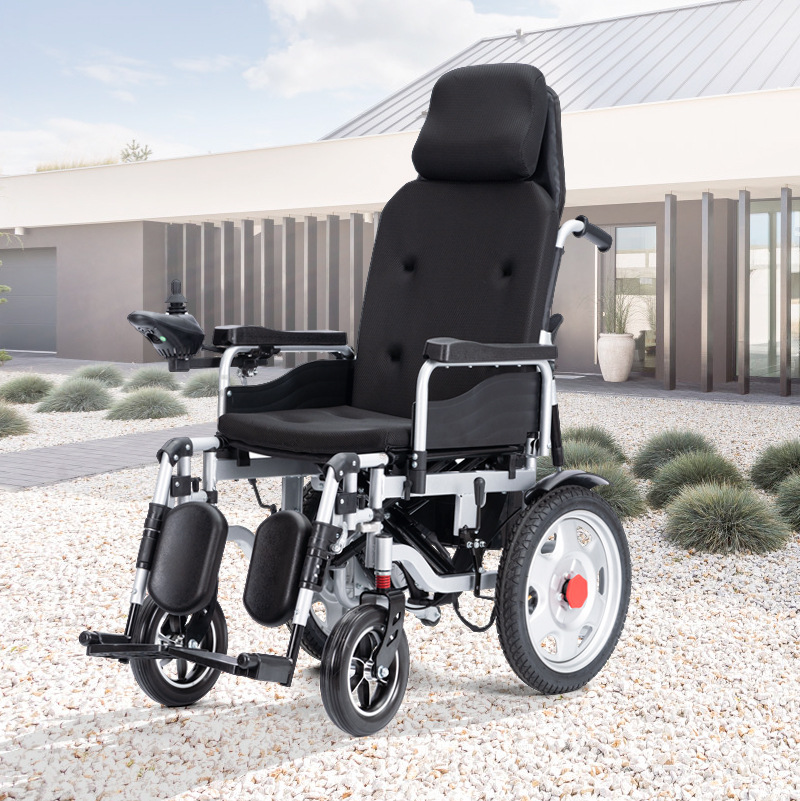 近道电动轮椅车残疾人老年人轻便可折叠高靠背全躺轮椅-阿里巴巴