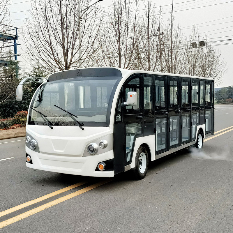 景区游乐场旅游23座封闭燃油观光车公园动物园游玩内燃四轮游览车