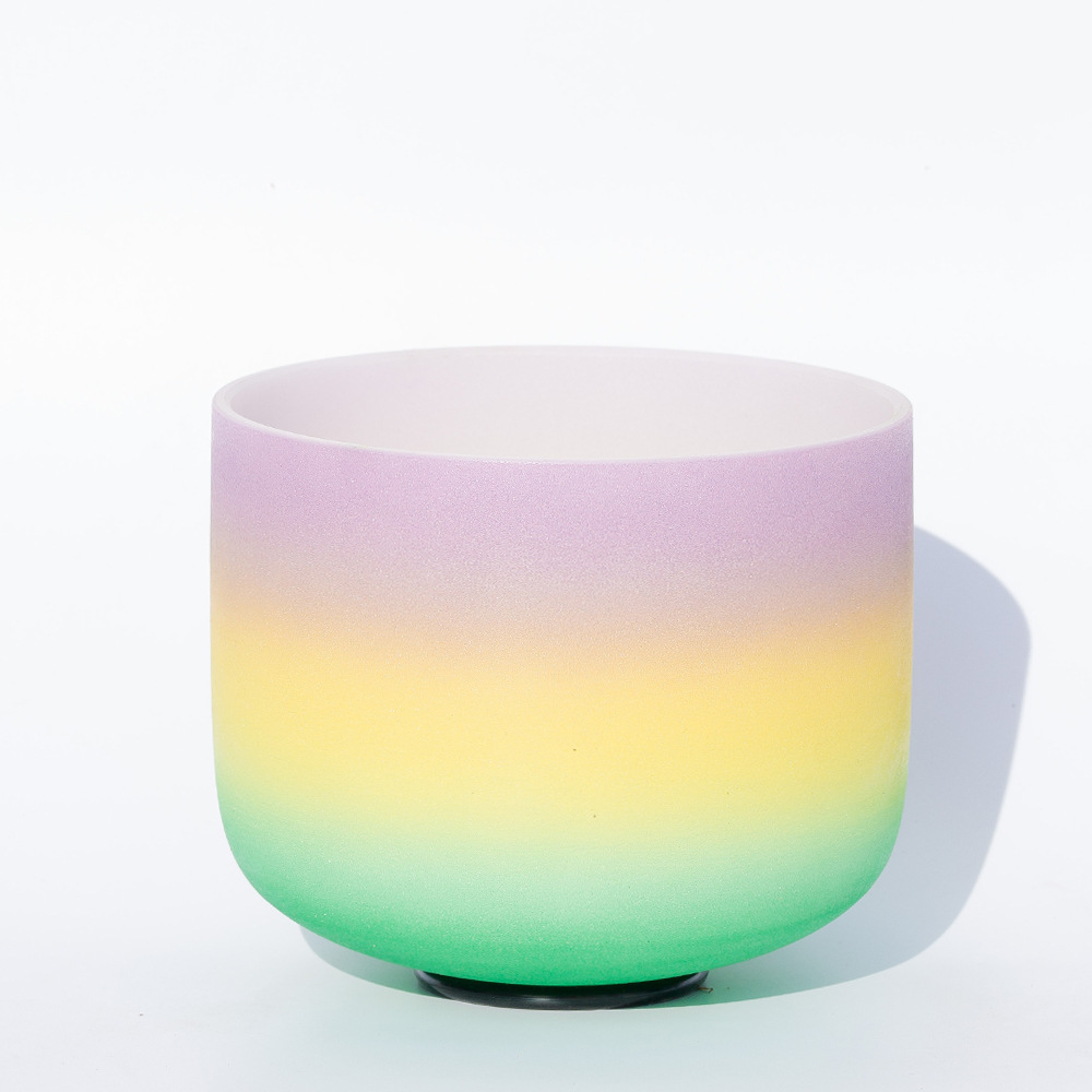 紫色彩虹水晶钵瑜伽钵佛音碗释放压力音疗风水摆件音乐碗