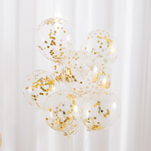 厂家批发12寸五彩铝箔纸屑亮片气球透明泡沫气球装饰生日婚庆装饰