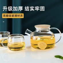 爆款高硼硅耐热玻璃大容量凉水壶包钢盖冷水壶泡茶壶果汁壶煮茶壶