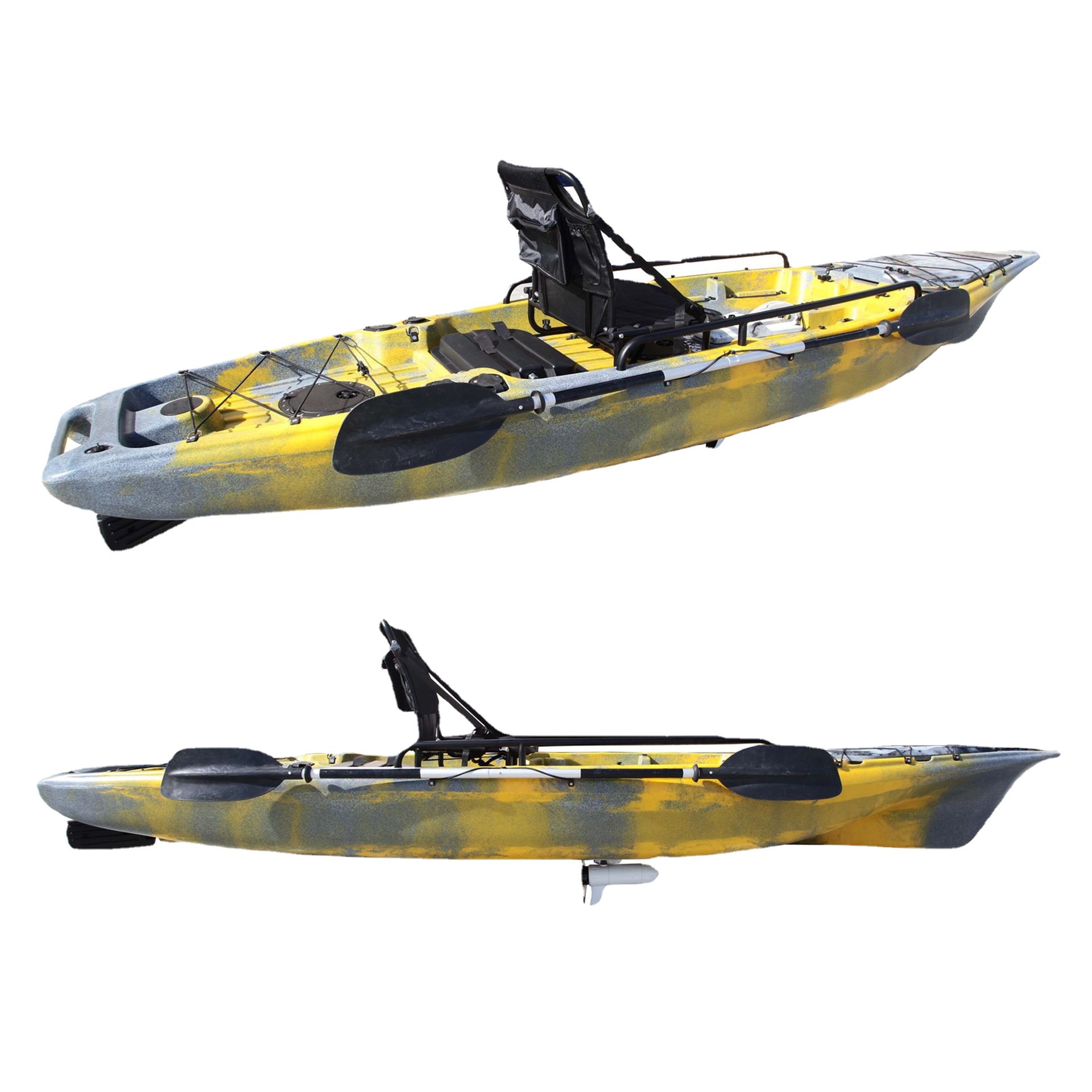 9米电动皮划艇配34t电动马达也可配脚踏单人艇专业钓鱼艇