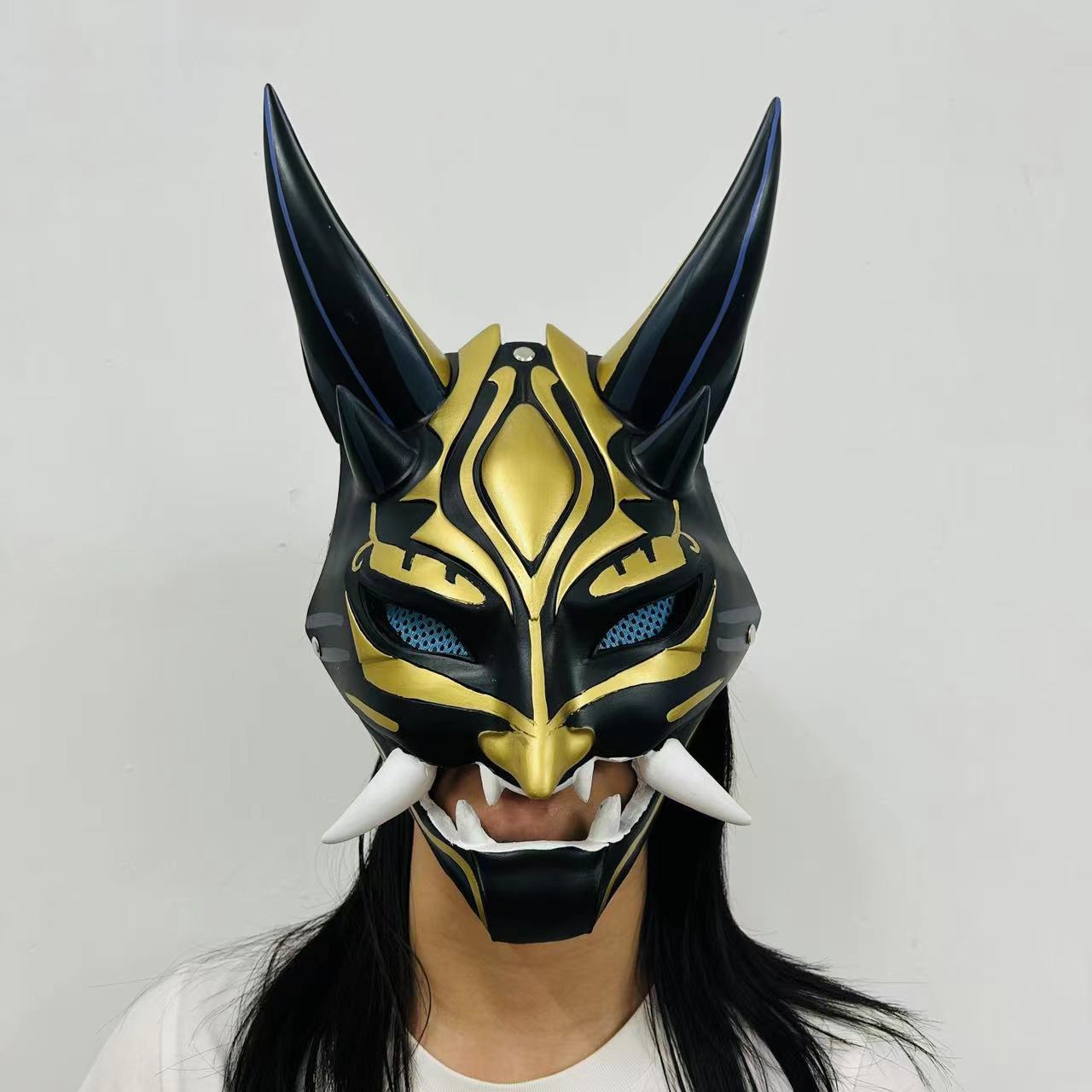 发光面具般若面具日本cosplay日系能面罩鬼脸原神道具周边武器