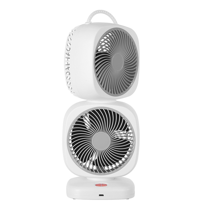 New Fan Desktop Fan Desktop Circulating Desktop Double-Layer Fan Usb Rechargeable Long Battery Life Gift Fan