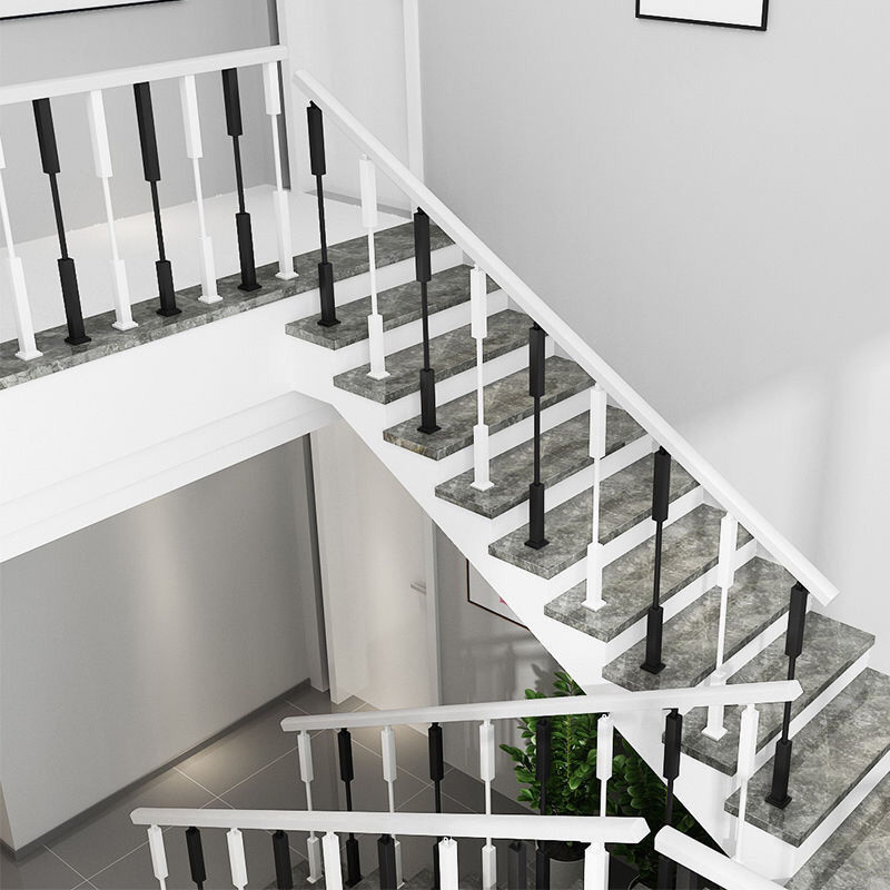 简约楼梯扶手阁楼铁艺栏杆立柱实木家用围栏别墅阳台室内复式护栏