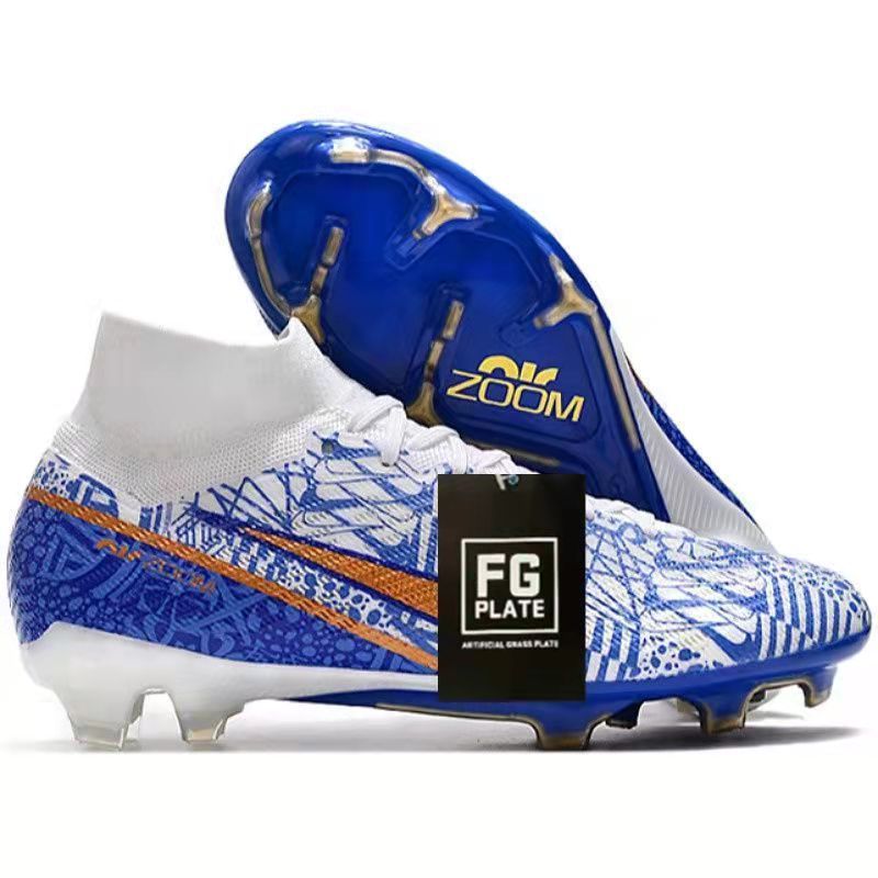 小李子刺客15针织足球鞋c罗cr7高帮青花瓷fg长钉air zoom气垫球鞋
